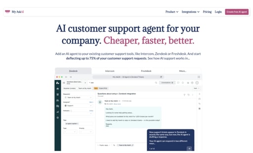 Screenshot of the My AskAI app, built with Bubble's no-code AI app builder.